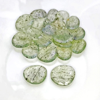132.95 Carat Green Rutile 12.5-20mm Rose Cut Irregular Shape AAA Grade Gemstones Parcel - Total 20 Pcs.