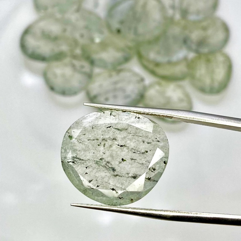 132.95 Carat Green Rutile 12.5-20mm Rose Cut Irregular Shape AAA Grade Gemstones Parcel - Total 20 Pcs.