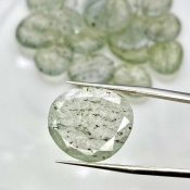 132.95 Carat Green Rutile 12.5-20mm Rose Cut Irregular Shape AAA Grade Gemstones Parcel - Total 20 Pcs.