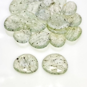 132.95 Carat Green Rutile 12.5-20mm Rose Cut Irregular Shape AAA Grade Gemstones Parcel - Total 20 Pcs.