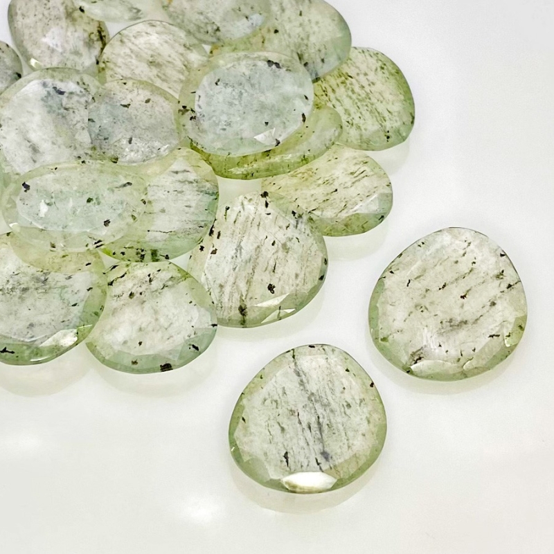 132.95 Carat Green Rutile 12.5-20mm Rose Cut Irregular Shape AAA Grade Gemstones Parcel - Total 20 Pcs.