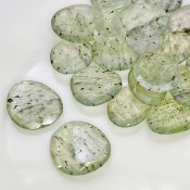 132.95 Carat Green Rutile 12.5-20mm Rose Cut Irregular Shape AAA Grade Gemstones Parcel - Total 20 Pcs.