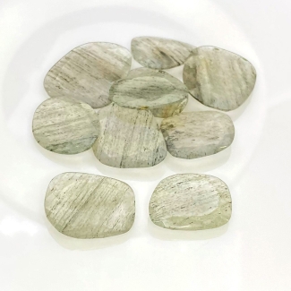 157.9 Carat Green Rutile 23x17-29x25mm Rose Cut Irregular Shape AA Grade Gemstones Parcel - Total 10 Pcs.