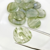 124.8 Carat Green Rutile 14-28mm Rose Cut Irregular Shape AA Grade Gemstones Parcel - Total 13 Pcs.