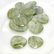 124.8 Carat Green Rutile 14-28mm Rose Cut Irregular Shape AA Grade Gemstones Parcel - Total 13 Pcs.