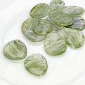 124.8 Carat Green Rutile 14-28mm Rose Cut Irregular Shape AA Grade Gemstones Parcel - Total 13 Pcs.