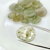 107.55 Carat Green Rutile 13.5-22mm Rose Cut Irregular Shape AA Grade Gemstones Parcel - Total 17 Pcs.