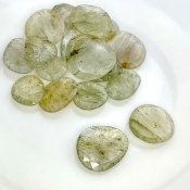 107.55 Carat Green Rutile 13.5-22mm Rose Cut Irregular Shape AA Grade Gemstones Parcel - Total 17 Pcs.