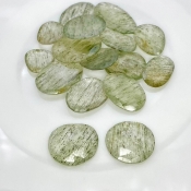 121.75 Carat Green Rutile 13.5-24mm Rose Cut Irregular Shape AA Grade Gemstones Parcel - Total 16 Pcs.