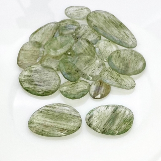 139.15 Carat Green Rutile 12-35mm Rose Cut Irregular Shape AA Grade Gemstones Parcel - Total 20 Pcs.