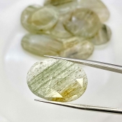 116.75 Carat Green Rutile 18-26mm Rose Cut Irregular Shape AA Grade Gemstones Parcel - Total 10 Pcs.