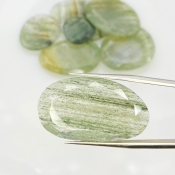 104.8 Carat Green Rutile 16-35mm Rose Cut Irregular Shape AA Grade Gemstones Parcel - Total 7 Pcs.