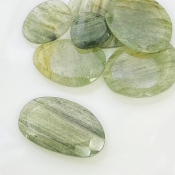 104.8 Carat Green Rutile 16-35mm Rose Cut Irregular Shape AA Grade Gemstones Parcel - Total 7 Pcs.