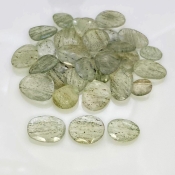 133.6 Carat Green Rutile 10.5-19.5mm Rose Cut Irregular Shape AA Grade Gemstones Parcel - Total 32 Pcs.