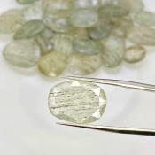 133.6 Carat Green Rutile 10.5-19.5mm Rose Cut Irregular Shape AA Grade Gemstones Parcel - Total 32 Pcs.