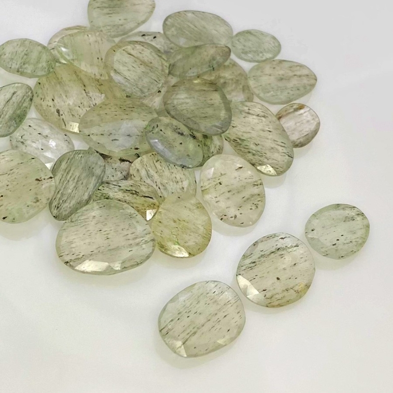 133.6 Carat Green Rutile 10.5-19.5mm Rose Cut Irregular Shape AA Grade Gemstones Parcel - Total 32 Pcs.