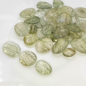 133.6 Carat Green Rutile 10.5-19.5mm Rose Cut Irregular Shape AA Grade Gemstones Parcel - Total 32 Pcs.