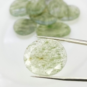 128.6 Carat Green Rutile 22-31mm Rose Cut Irregular Shape AA Grade Gemstones Parcel - Total 9 Pcs.