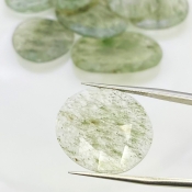 128.6 Carat Green Rutile 22-31mm Rose Cut Irregular Shape AA Grade Gemstones Parcel - Total 9 Pcs.