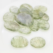 110.25 Carat Green Rutile 13-28mm Rose Cut Irregular Shape AA Grade Gemstones Parcel - Total 15 Pcs.