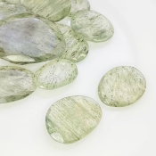 110.25 Carat Green Rutile 13-28mm Rose Cut Irregular Shape AA Grade Gemstones Parcel - Total 15 Pcs.