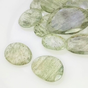 110.25 Carat Green Rutile 13-28mm Rose Cut Irregular Shape AA Grade Gemstones Parcel - Total 15 Pcs.