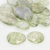 110.25 Carat Green Rutile 13-28mm Rose Cut Irregular Shape AA Grade Gemstones Parcel - Total 15 Pcs.