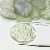 110.25 Carat Green Rutile 13-28mm Rose Cut Irregular Shape AA Grade Gemstones Parcel - Total 15 Pcs.