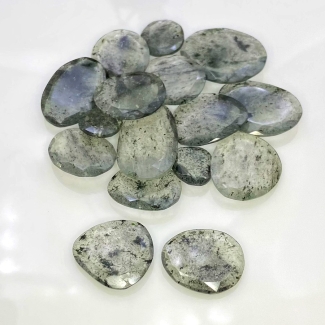 147.65 Carat Green Rutile 13-29mm Rose Cut Irregular Shape AA Grade Gemstones Parcel - Total 16 Pcs.