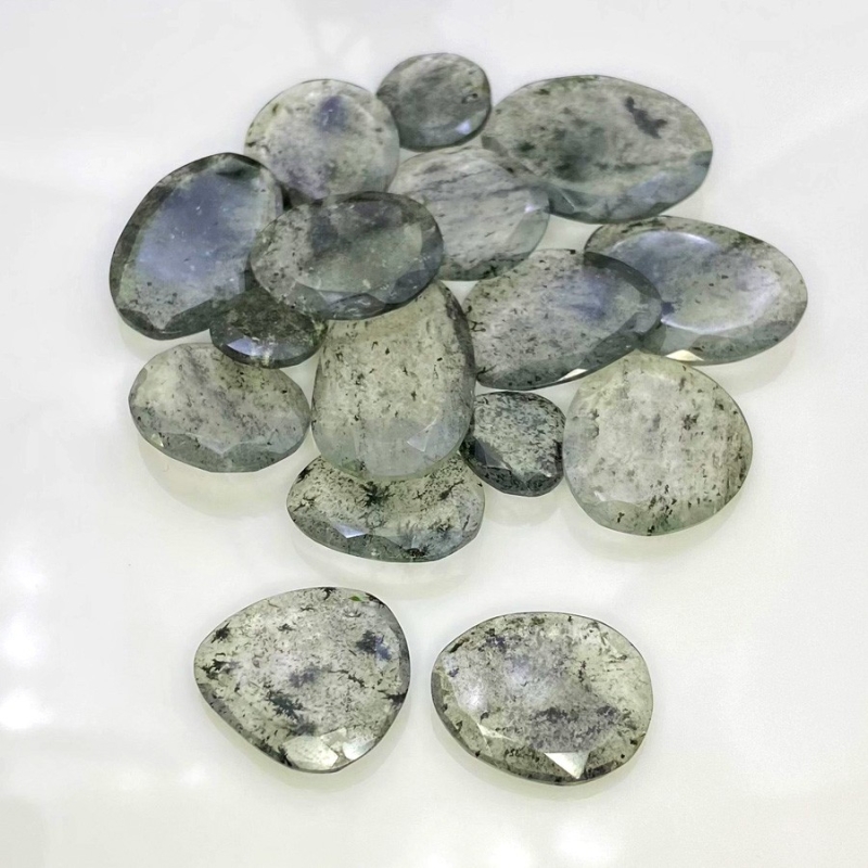 147.65 Carat Green Rutile 13-29mm Rose Cut Irregular Shape AA Grade Gemstones Parcel - Total 16 Pcs.