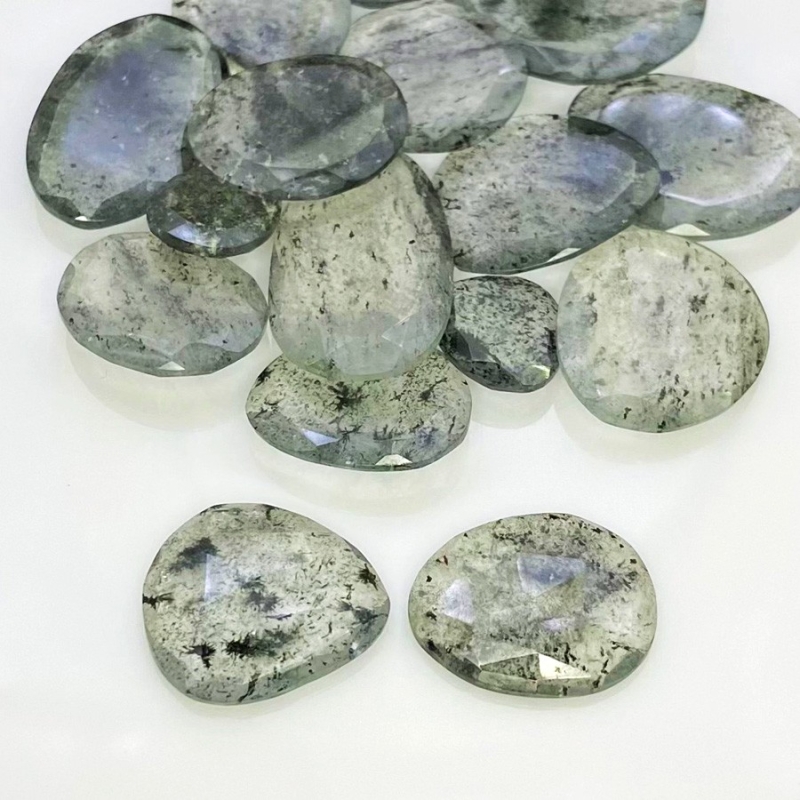 147.65 Carat Green Rutile 13-29mm Rose Cut Irregular Shape AA Grade Gemstones Parcel - Total 16 Pcs.