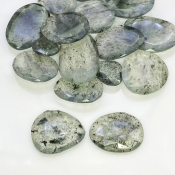 147.65 Carat Green Rutile 13-29mm Rose Cut Irregular Shape AA Grade Gemstones Parcel - Total 16 Pcs.