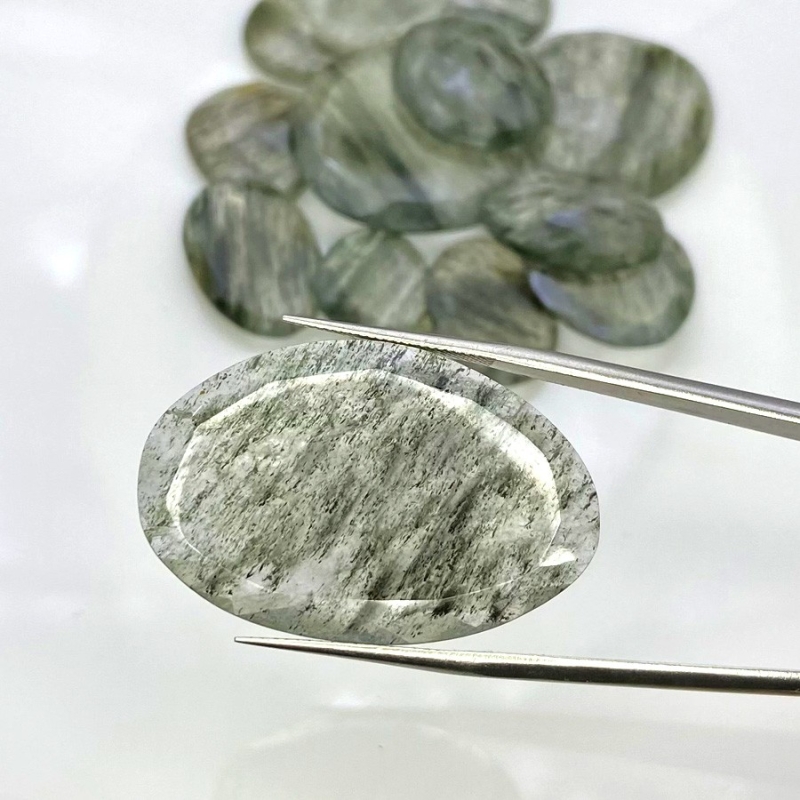 134 Carat Green Rutile 15.5-34mm Rose Cut Irregular Shape AA Grade Gemstones Parcel - Total 13 Pcs.