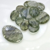 134 Carat Green Rutile 15.5-34mm Rose Cut Irregular Shape AA Grade Gemstones Parcel - Total 13 Pcs.