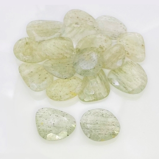 187.6 Carat Green Rutile 19x17-25x20mm Rose Cut Irregular Shape AA Grade Gemstones Parcel - Total 17 Pcs.