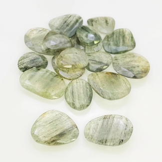 139.5 Carat Green Rutile 14x12-21x17mm Rose Cut Irregular Shape AA Grade Gemstones Parcel - Total 18 Pcs.