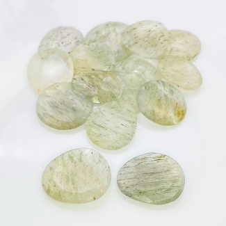115.65 Carat Green Rutile 17.5-22mm Rose Cut Irregular Shape AA Grade Gemstones Parcel - Total 15 Pcs.