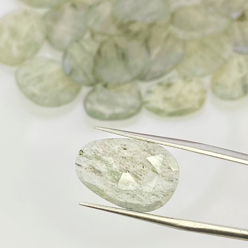123.4 Carat Green Rutile 12-18.5mm Rose Cut Irregular Shape AA Grade Gemstones Parcel - Total 27 Pcs.