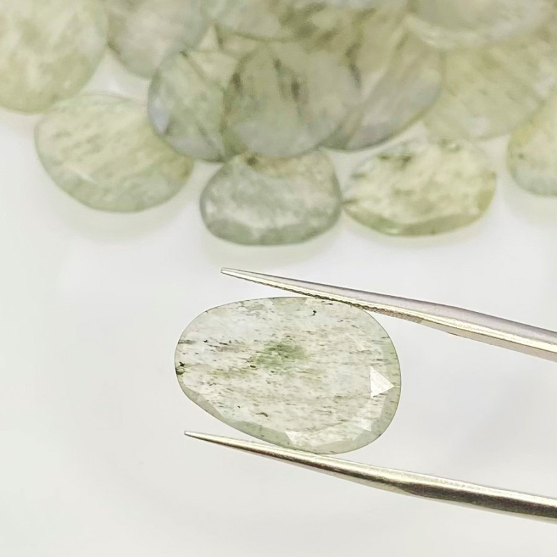123.4 Carat Green Rutile 12-18.5mm Rose Cut Irregular Shape AA Grade Gemstones Parcel - Total 27 Pcs.