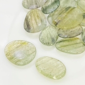 109 Carat Green Rutile 14.5-21mm Rose Cut Irregular Shape AA Grade Gemstones Parcel - Total 19 Pcs.