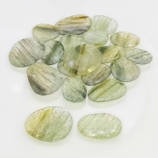 109 Carat Green Rutile 14.5-21mm Rose Cut Irregular Shape AA Grade Gemstones Parcel - Total 19 Pcs.