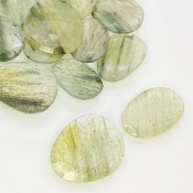 109 Carat Green Rutile 14.5-21mm Rose Cut Irregular Shape AA Grade Gemstones Parcel - Total 19 Pcs.