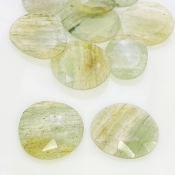 110.2 Carat Green Rutile 18-27mm Rose Cut Irregular Shape AA Grade Gemstones Parcel - Total 10 Pcs.