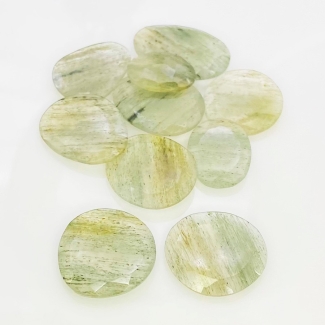 110.2 Carat Green Rutile 18-27mm Rose Cut Irregular Shape AA Grade Gemstones Parcel - Total 10 Pcs.