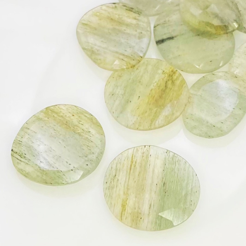 110.2 Carat Green Rutile 18-27mm Rose Cut Irregular Shape AA Grade Gemstones Parcel - Total 10 Pcs.