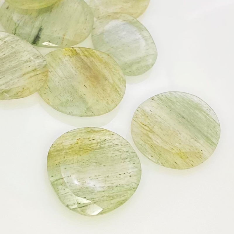 110.2 Carat Green Rutile 18-27mm Rose Cut Irregular Shape AA Grade Gemstones Parcel - Total 10 Pcs.
