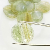 110.2 Carat Green Rutile 18-27mm Rose Cut Irregular Shape AA Grade Gemstones Parcel - Total 10 Pcs.