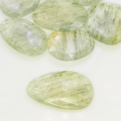 129 Carat Green Rutile 24-31mm Rose Cut Irregular Shape AA Grade Gemstones Parcel - Total 8 Pcs.