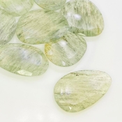 129 Carat Green Rutile 24-31mm Rose Cut Irregular Shape AA Grade Gemstones Parcel - Total 8 Pcs.