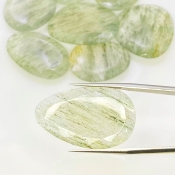 129 Carat Green Rutile 24-31mm Rose Cut Irregular Shape AA Grade Gemstones Parcel - Total 8 Pcs.